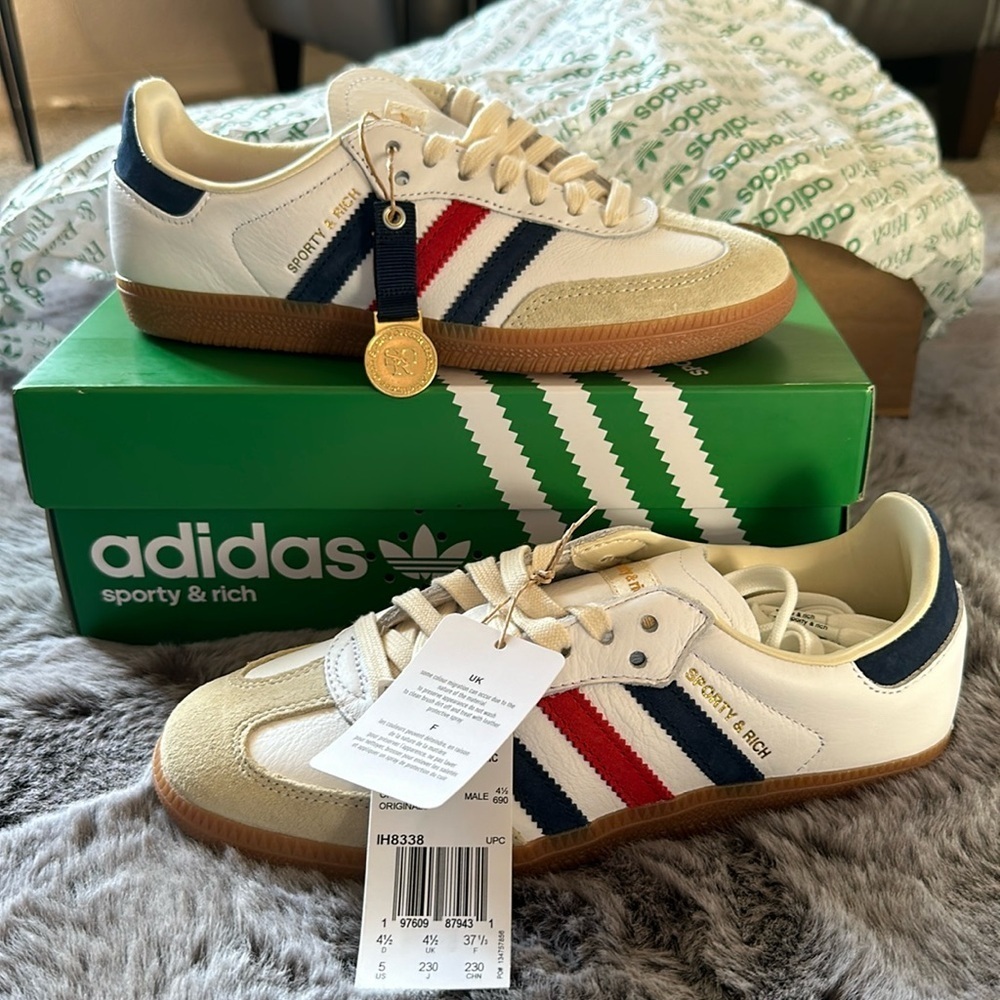 Adidas X Sporty & Rich Samba OG Red White Blue gum unisex New